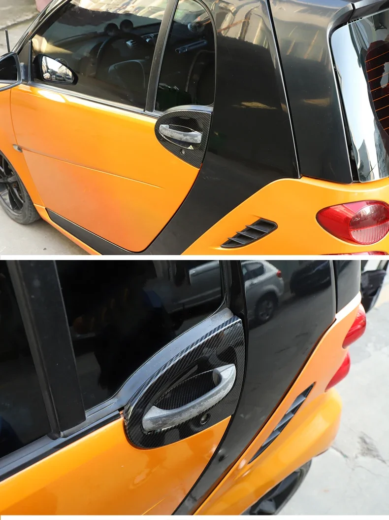 ABS Carbon Faser Für Mercedes Benz Smart 451 Fortwo 2009-2015 Auto Außentür Griff Abdeckung Trim Dekor Aufkleber zubehör – Detail 4