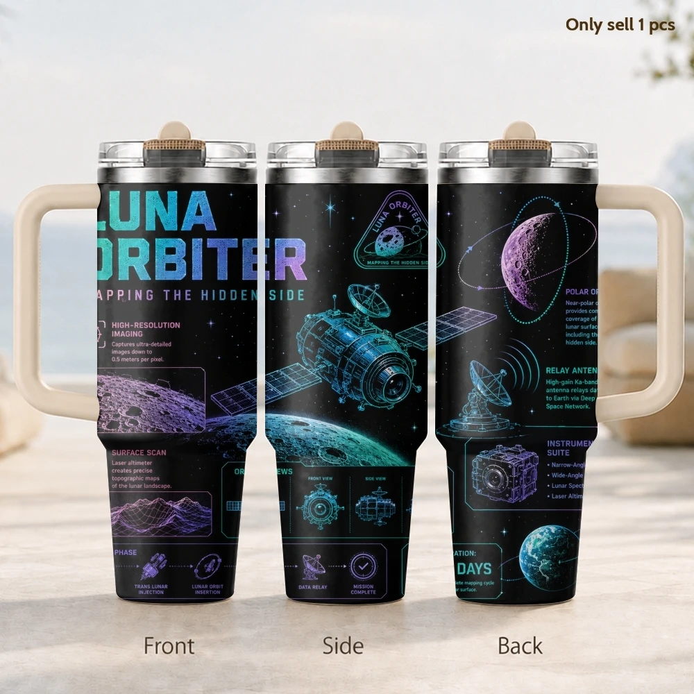 

Space Exploration Art Vacuum Flasks 40oz 3rd Gen Vacuum Insulated Stainless Steel Tumbler Cup with Handle Straw Lid For Gifts