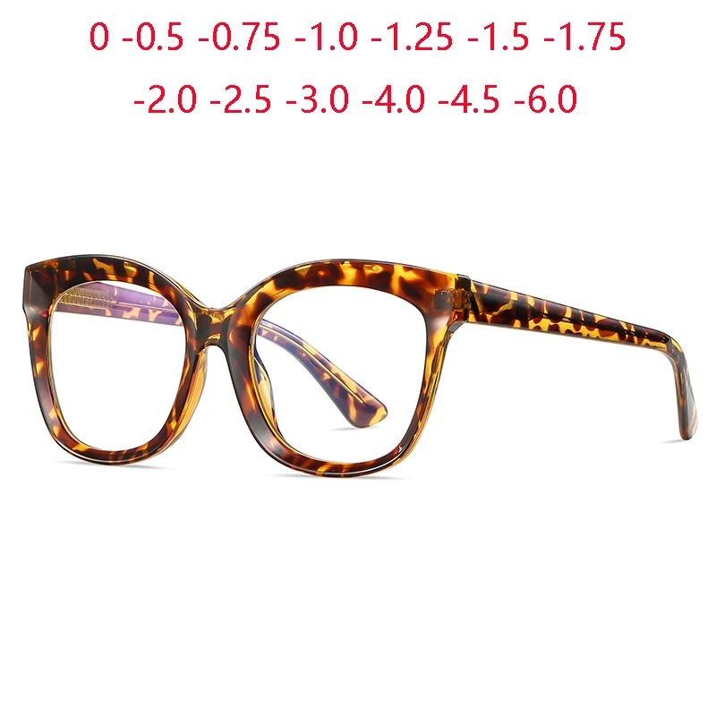 Leopard Leopard Frame Oval Shortsighted Prescription Glasses Women 1.56 Single Vision Myopic Spectacle Diopter 0 -0.5 -0.75 To -6.0 - Aliexpress Deal
