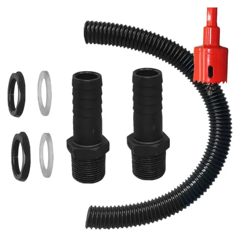 Plastic Hose Connector Rain Bucket 0.5 Meters Hose 25mm Connector Two Hose Connector Kit Garden Supplies Watering Irrigation