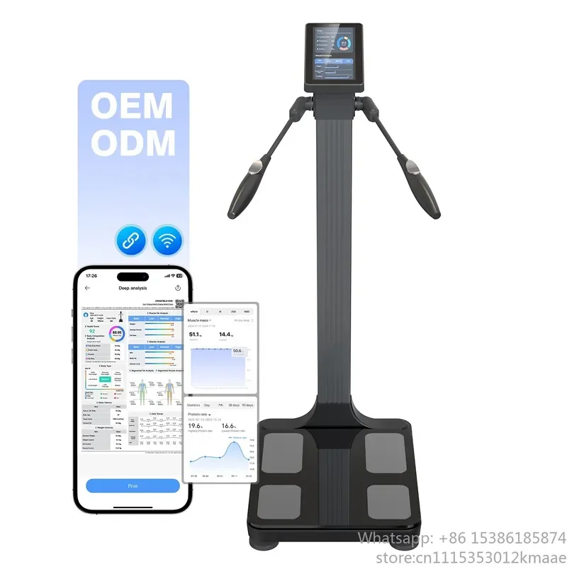 Vequyn 8-Electrode Body Composition Fat Scale with Bluetooth, WiFi, BMI, Body Analysis, and Fitness Center Compatibility