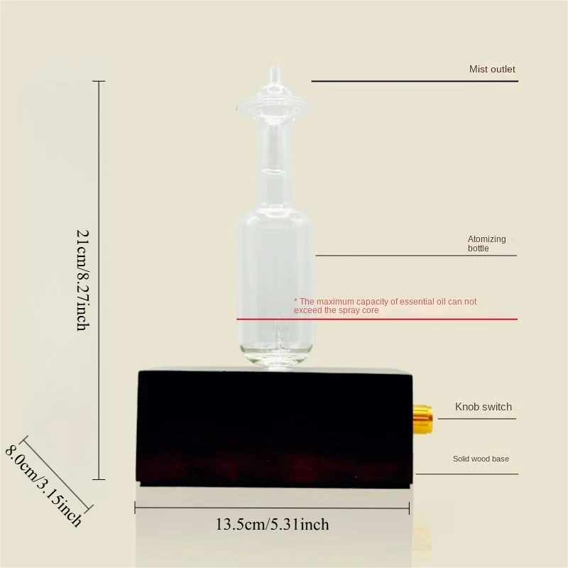Mini Portable Waterless Essential Oil Diffuser Aromatherapy Atomizer Rechargeable Aromatherapy Diffuser Electric Wood Glass - view 6