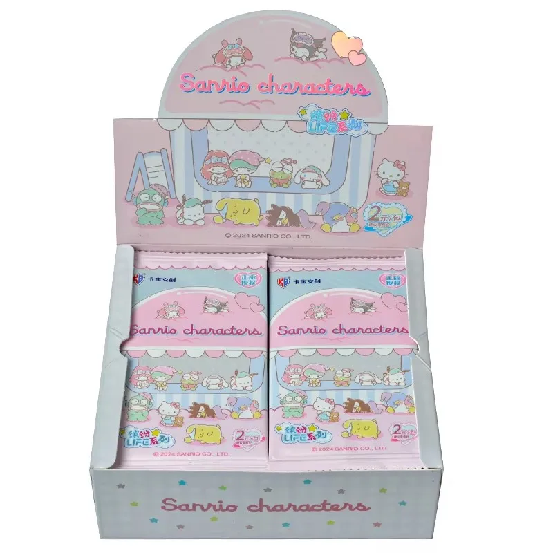 Gorący bubel oryginalne pudełko karty Sanrio popularne postacie z kreskówek Anime śliczne Kuromi Kitty Melody zbieranie hobby prezenty dla dzieci