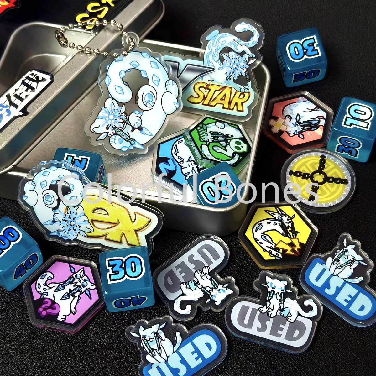 

Pokemon PTCG Damage Indicator Set Chien-Pao Theme Dice VSTAR Marker EX Board Game Accessories for Pokemon Players and Fans