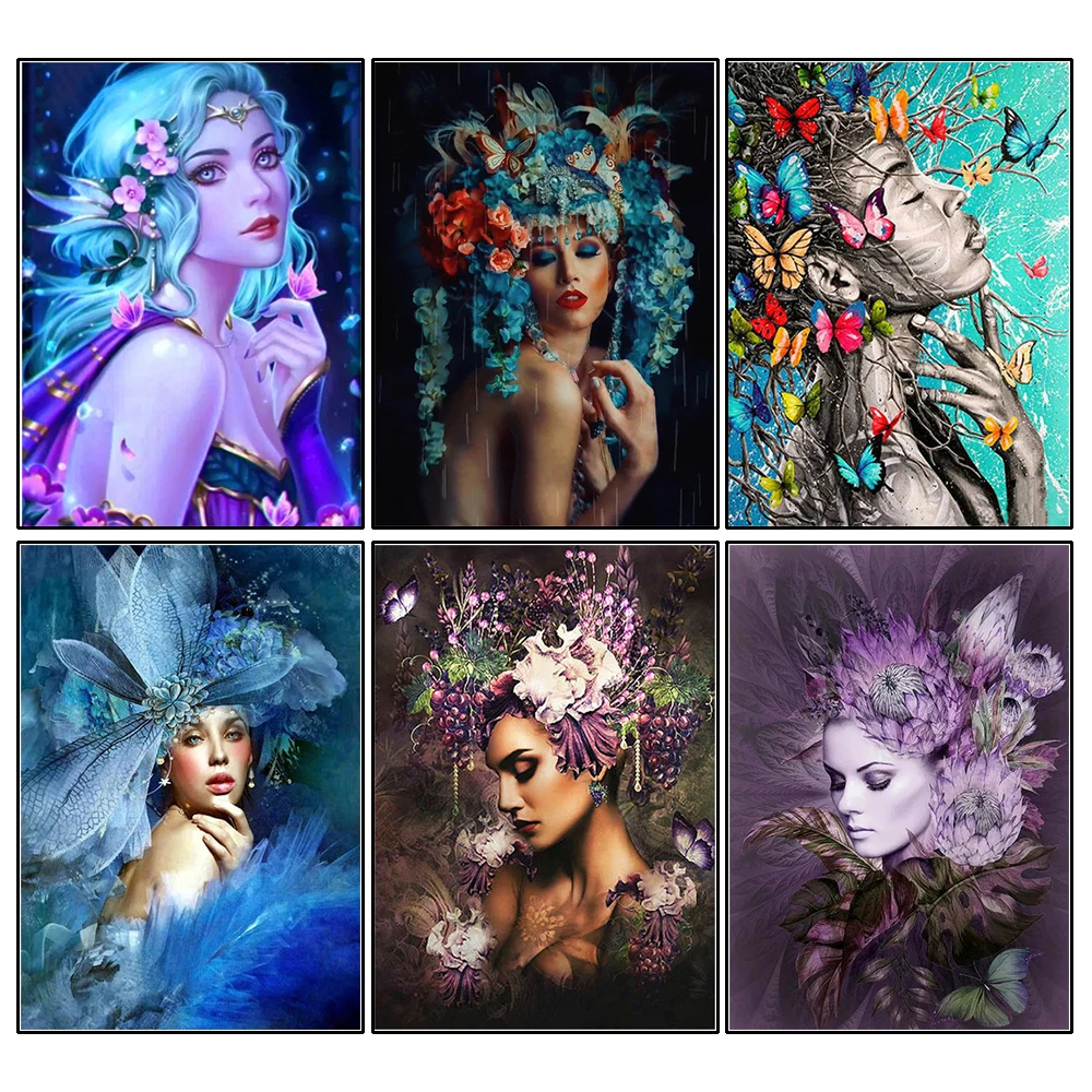 

5D DIY Full Square Diamond Painting New Arrival Mosaic Woman Diamond Embroidery Complete Kit Portrait Rhinestone Picture