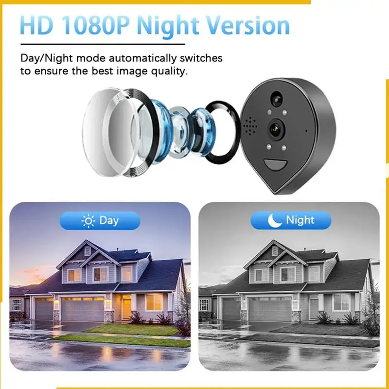 A93P Digital Night Vision Cat Eye Doorbell - Tuya Wifi Smart Monitoring For Your Home