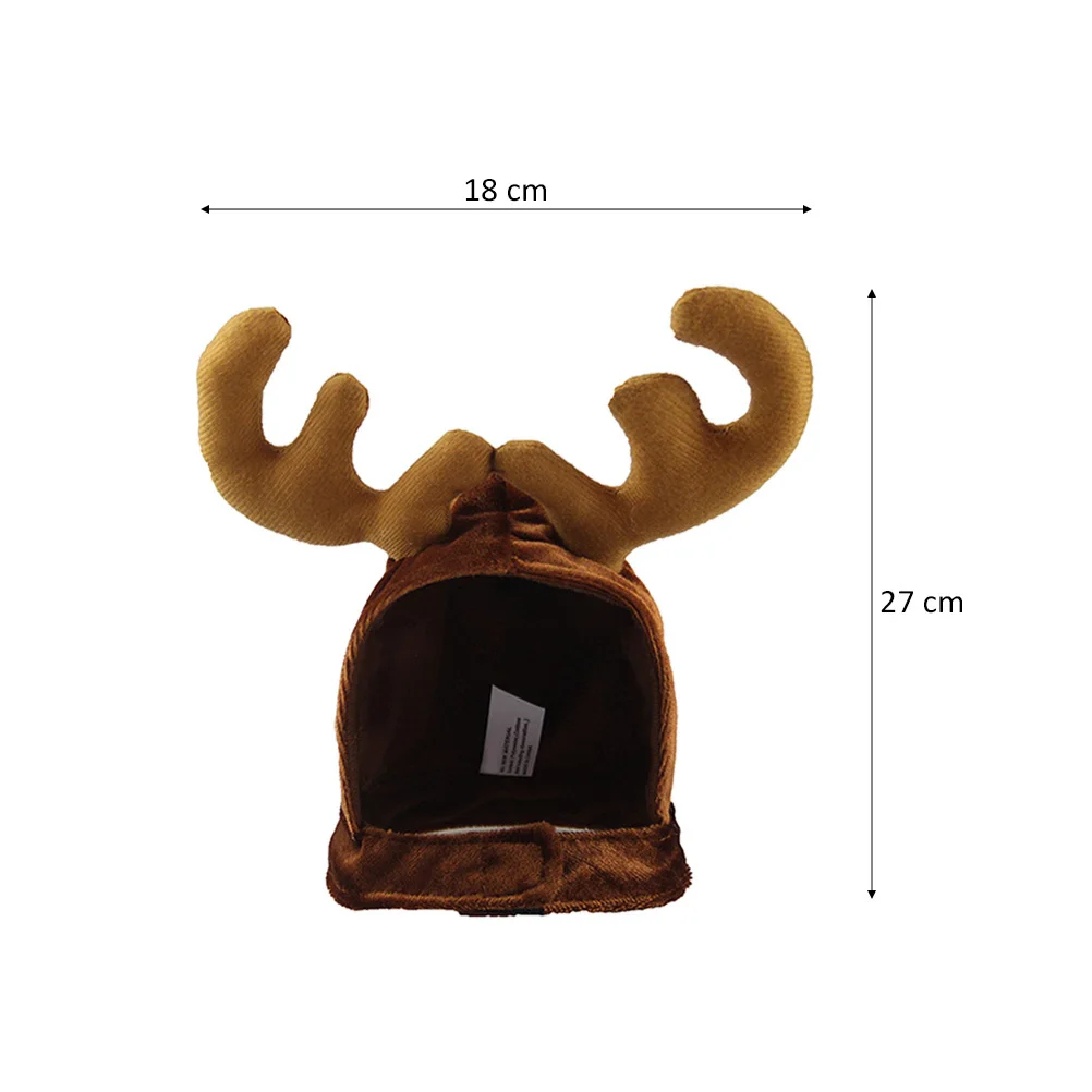 

Christmas Pet Hat with Antlers Cute Elk Design Soft Comfortable Headwear for Cats Dogs Holiday Party Photo Shoot Accessory