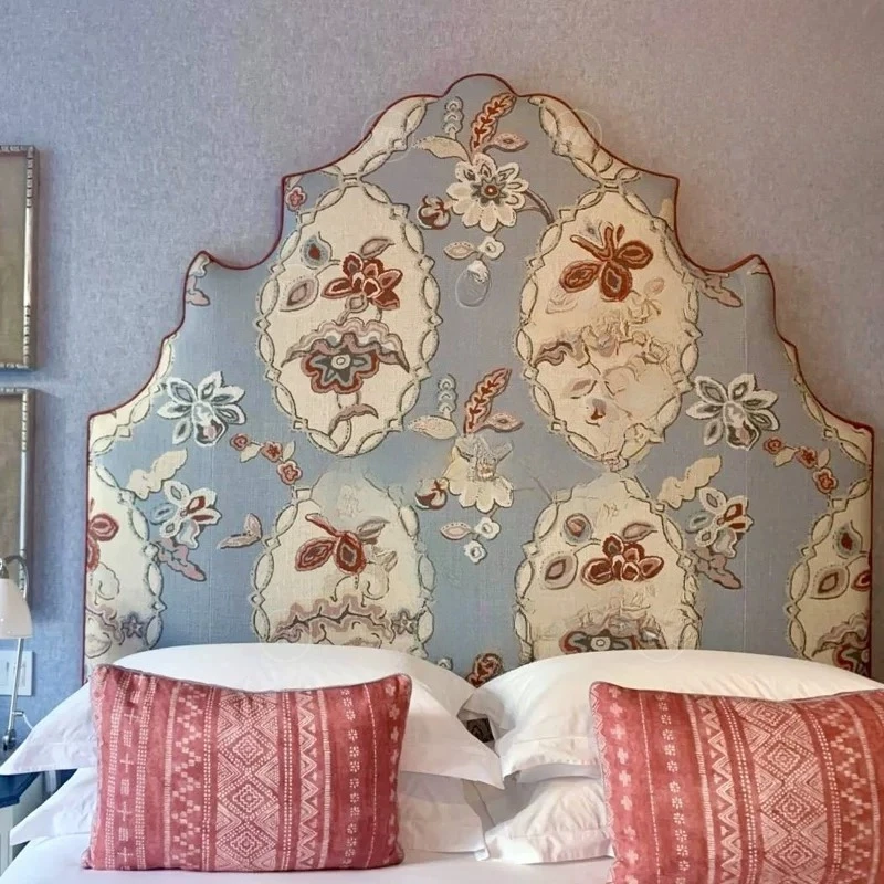 American fabric soft bag bed retro solid wood double bed classic master bedroom wedding bed customization