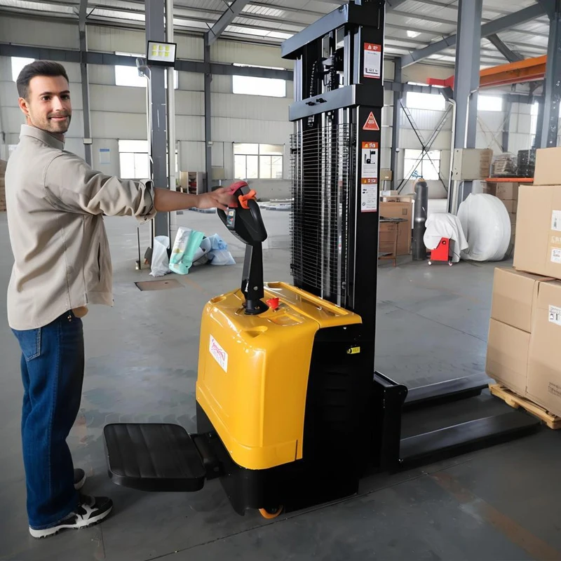 Customized Warehouse Automatic Electric Pallet Stacker 1 Ton 1.5 Ton Electric Pallet Stacker With 3m 3.5m Lifting Height
