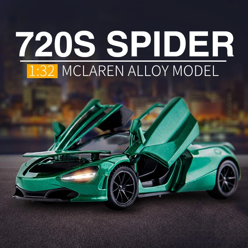 

1:32 McLaren 720S литая под давлением модель автомобиля из сплава, литье под давлением, игрушечные транспортные средства, модель автомобиля, звуковой свет, коллекция игрушек, подарок на день рождения