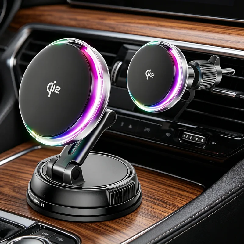 Qi2 Cooling RGB Magnetic Wireless Car Charger Fast Charging 