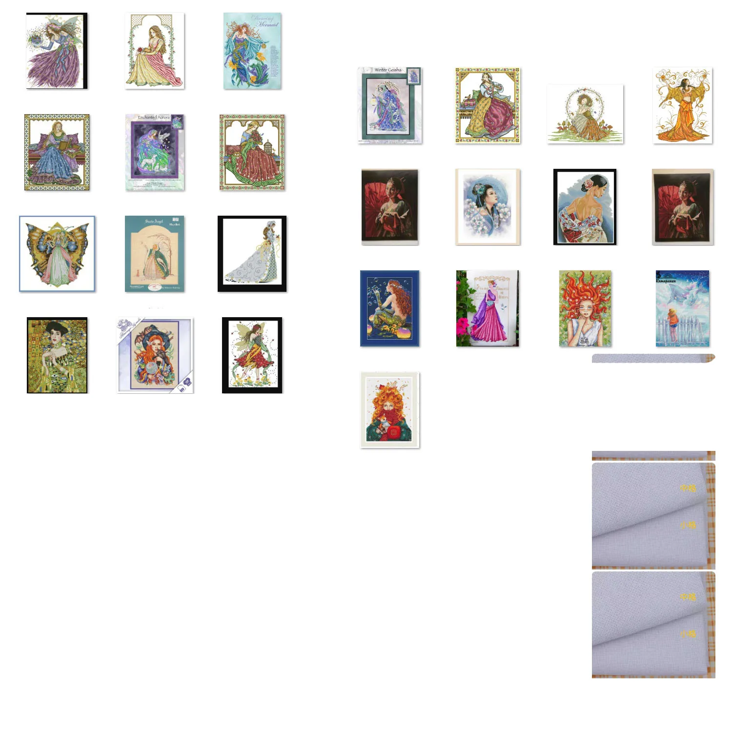 

Embroidered cross stitch special fabric made of pure cotton white Cross Stitch Set - Red Summer Girl 31-40