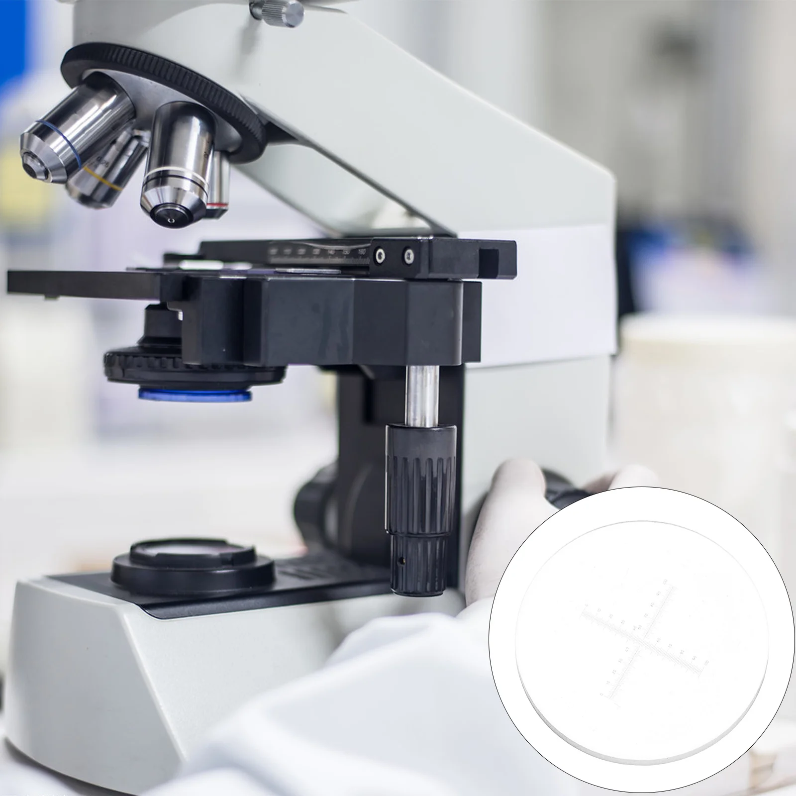 

Microscope Measuring Ruler 10Mm 0.1Mm Scale Eyepiece Micrometer For Calibration Slides Area Measurement Cross Ruler Tool