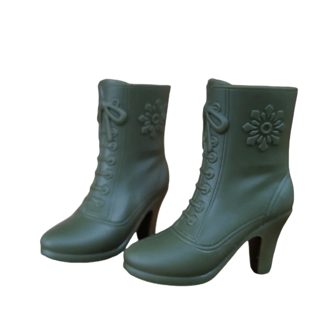 أحذية دمية لامعة طويلة بمقياس 1/6 - أسود بني أخضر أبيض اللون أجزاء الدمى النسائية إكسسوارات للزينة