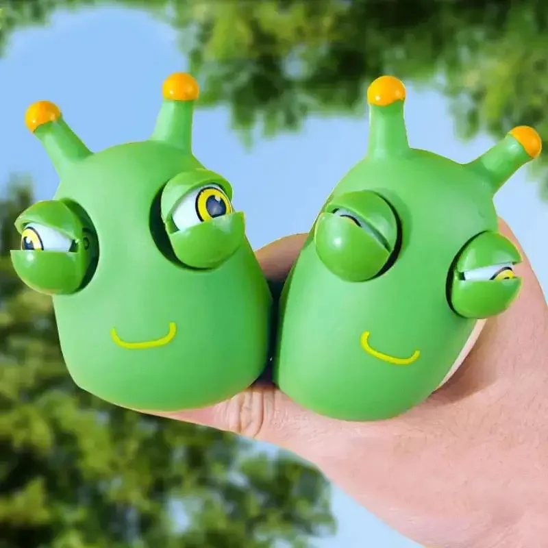 3PCS Small Vegetable Worm Decompression Staring Toy Vent Decompression Caterpillar Toy Childrens Toys