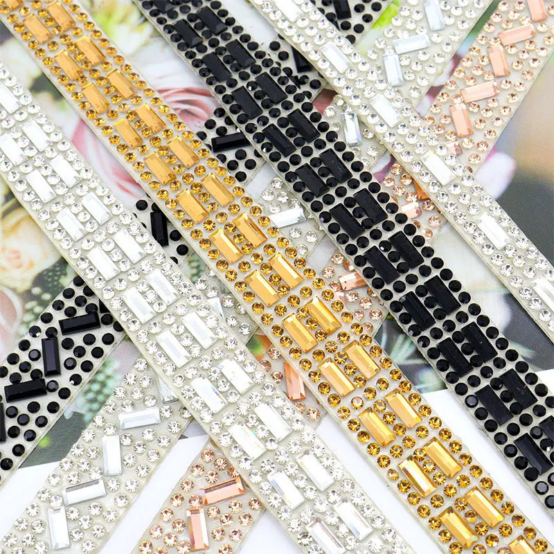 10 Stück Strassbänder Rolle Diamant funkelndes Banding Party Geschenk Trim Dekoration DIY Handwerk selbstklebende Strass Aufkleber – Detail 5