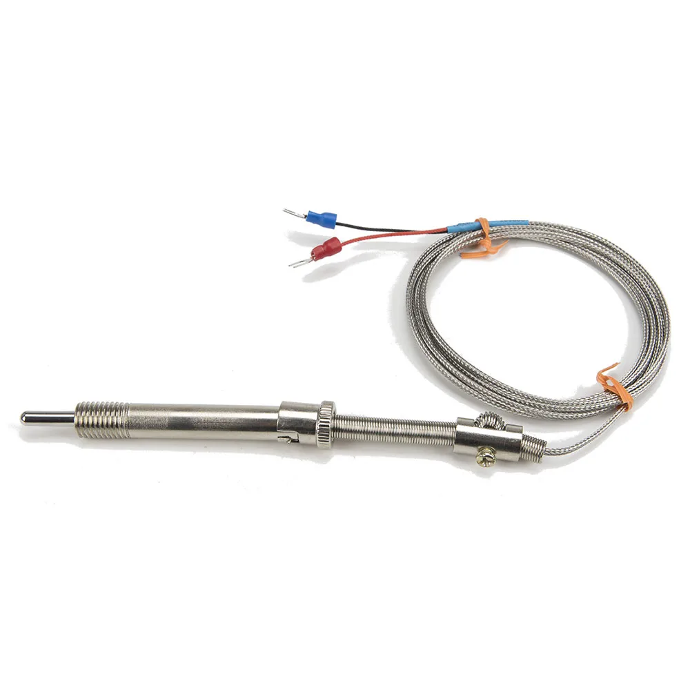 FTARS01 Tipe K 2 M Kabel Dikepang M12 Tekanan Musim Semi 70 Mm Panjang Lengan Sensor Suhu Termokopel Wrnt Wret