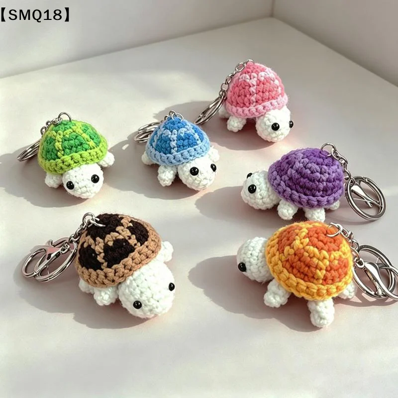 Adorable Turtle Keychain, Handmade Crocheted Miniature Turtle Plush Toy Hanging Bag Charm Ornament【SMQ】