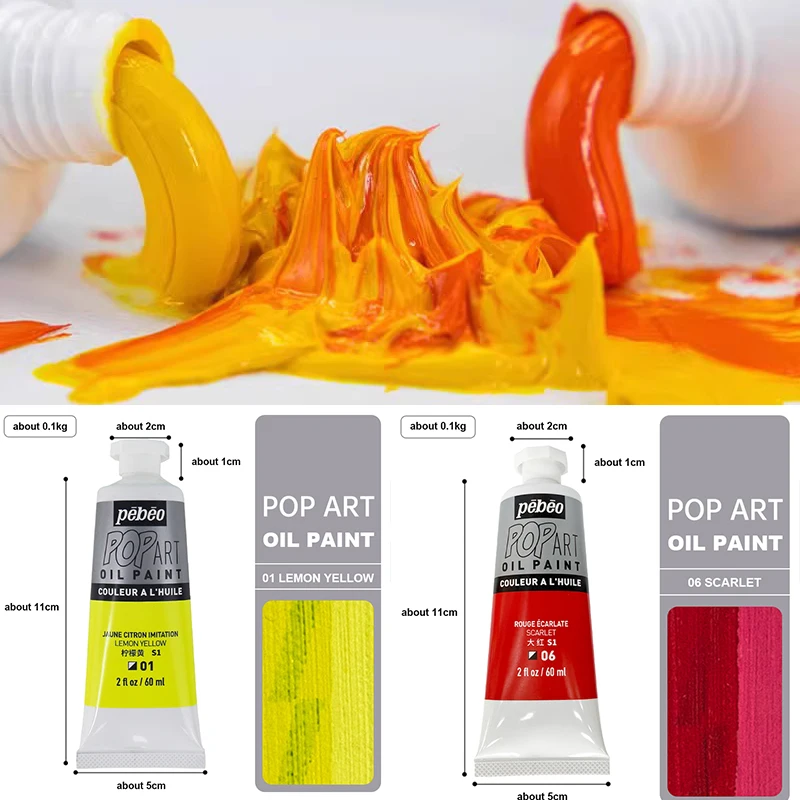 60ml/Tube Oil Colour Paint High Saturation Acrylic Painting Pigments Art Supplies Student Artist Oil Drawing Water Color Paints