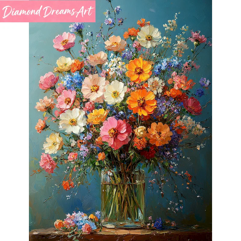 Rahmenloses, 5D Diamant-Stickerei Blumen Komplettset Diamant-Mosaik Strass-Bilder Diamantmalerei Perlen Deko Verkauf