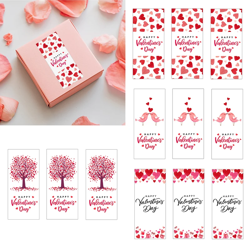 24pcs Happy Valentine's Day Decor Sticker Self-adhesive Sealing Sticker Labels Be My Valentine Party Decor Love Heart Labels