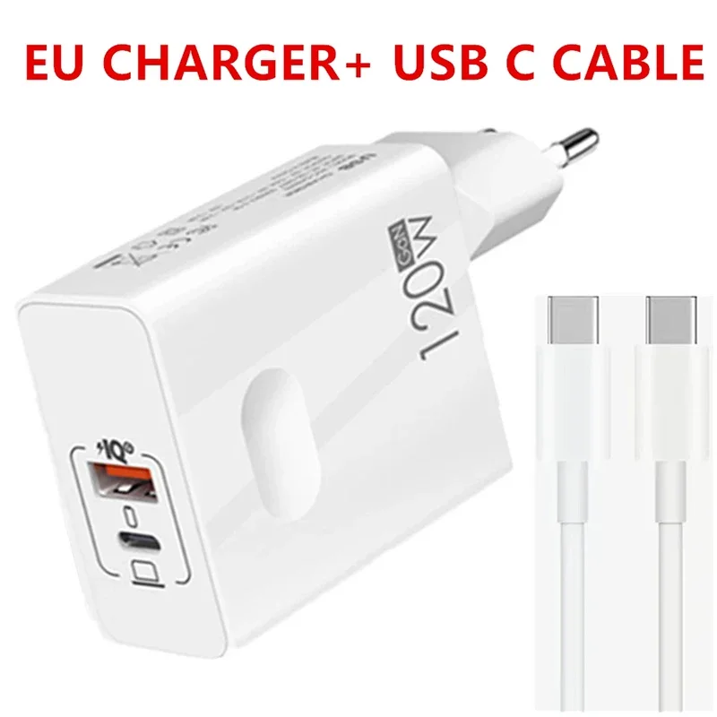 120W GaN Super Fast Charging USB C PD Interface Charger Quick Charge Phone Charger For iPhone15 Xiaomi Samsung 120W Charger