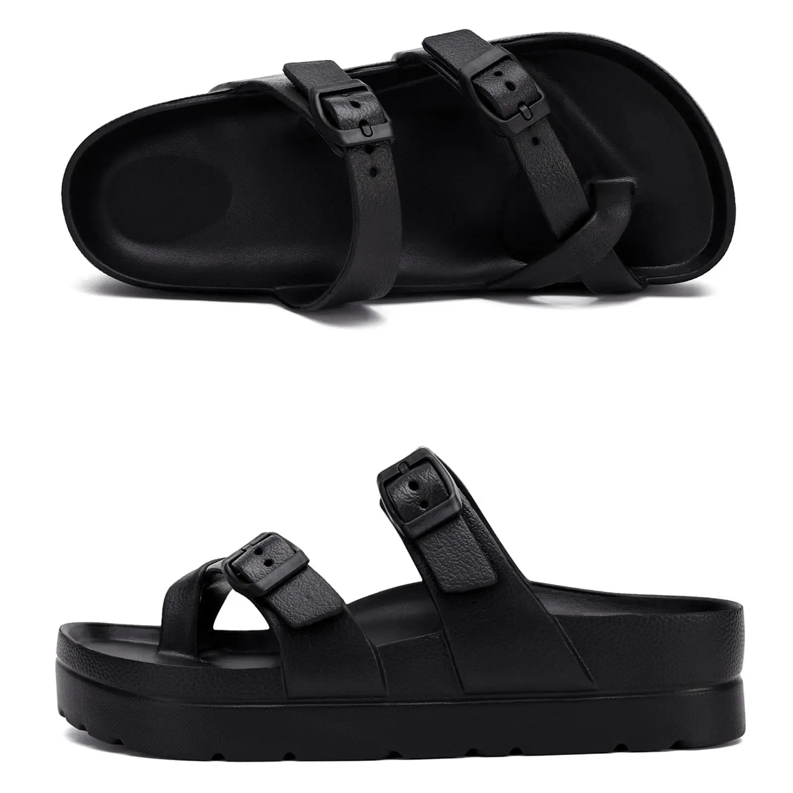 Smile PoP Damen Plateausandalen Sommer Strand Wasserdichte Sandalen Mode Fußgewölbeunterstützung Kissen Slides Weiches Licht EVA Flache Schuhe – Detail 9