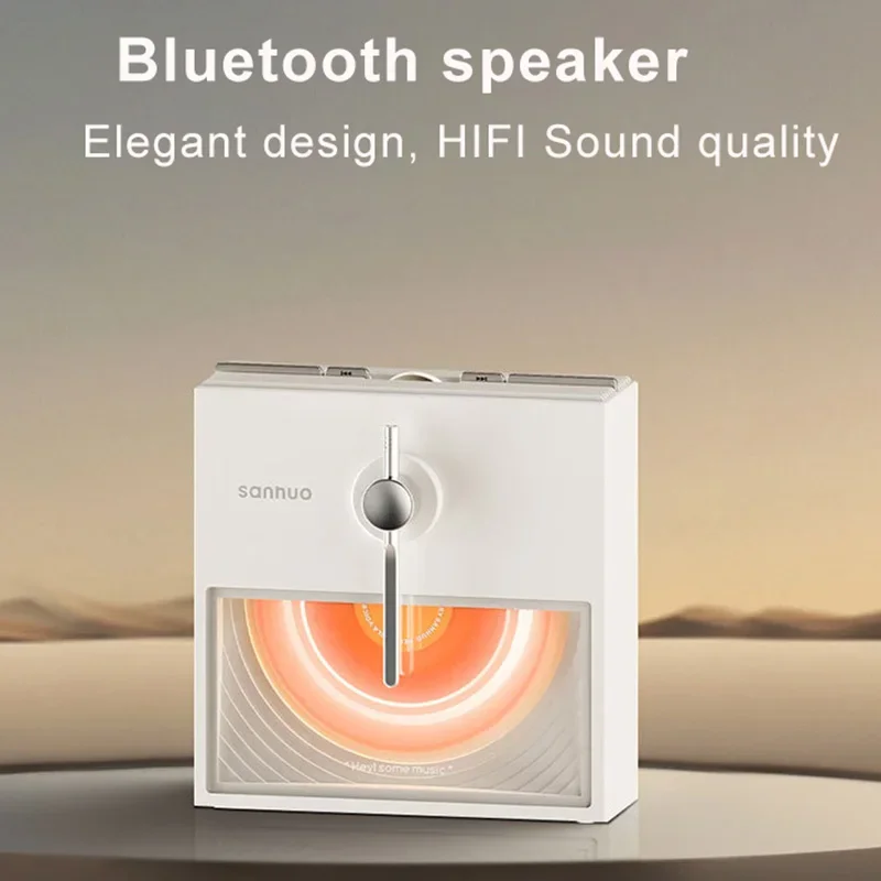 Retro Wireless Bluetooth Speaker Record Design with Duel Horns and Diaphragms Indoor HIFI Stereo Surround Soundbox BT TF Card