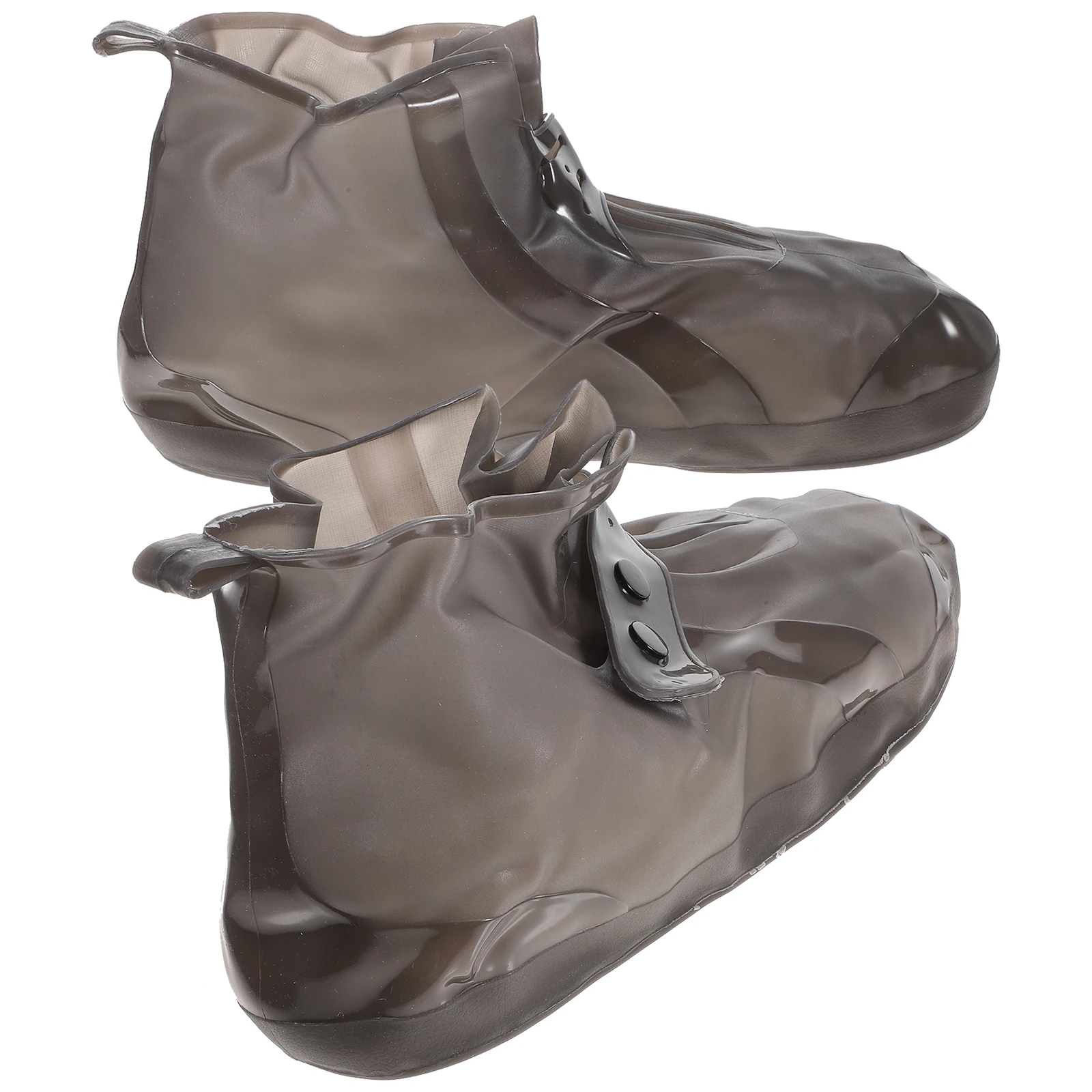 

Reusable PVC Adult Shoes Cover Double Snap Strap Waterproof Boot Protectors Overshoes Anti Skid Case Rain Snow Mud Protection