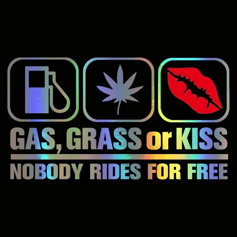 

CMCT petrol grass or kiss unmanned ride free 3D waterproof silver scratch PVC car sticker 15cm * 8.4cm