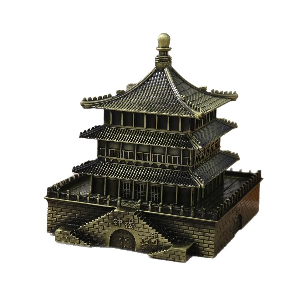 

Xi'an Bell Tower Models Home Decor China Travel Souvenirs Figurines Metal House Model Creative Gifts Boys' toys