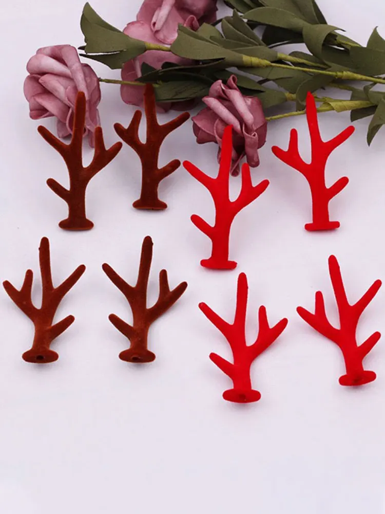 30 Stück DIY Filz Weihnachts-Horn- und Geweih-Haarspangen, Kopfschmuck, dekorative Aufnäher für Weihnachtshandarbeiten – Detail 3
