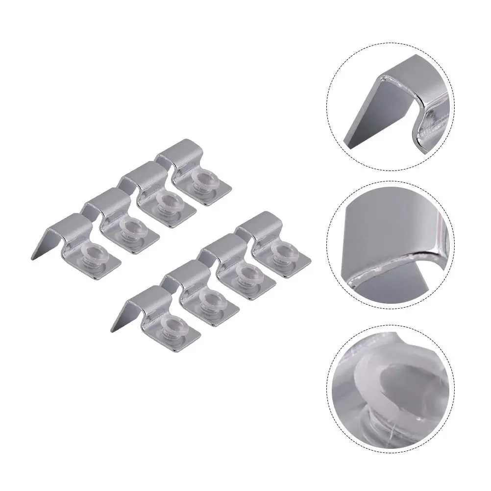

8pcs Stainless Steel Support Tray For Aquarium Cover 6Mm Glass Holder Easy Install Dust-Proof Fish Tank Bracket Shelf Rack