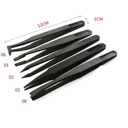 1PCS Electronic Tweezers Anti-Static Anti Magnetic Precision Tweezers For Electronics Laboratory Hand Tools Plastic