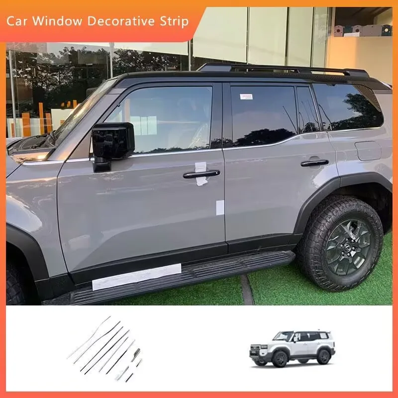 

For Toyota Land Cruiser 250 Prado LC250 2024 steel car Bottom Window Sill Trims window decorative strip Body Door Moulding Cover
