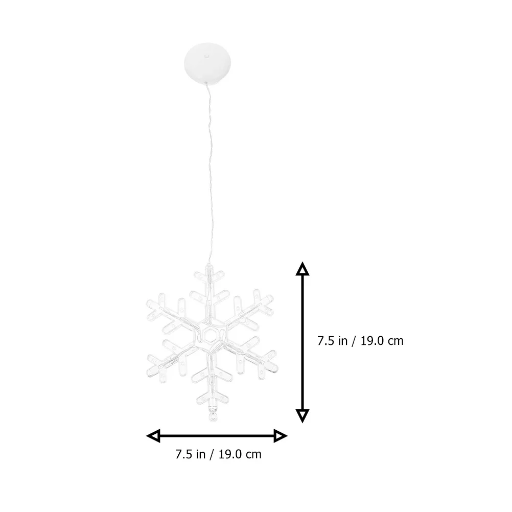 

3 Pcs Snowflake Suction Cup Light Christmas Lights Indoor Decorative Sucker Lamp Household Hanging Window Copper Wire with