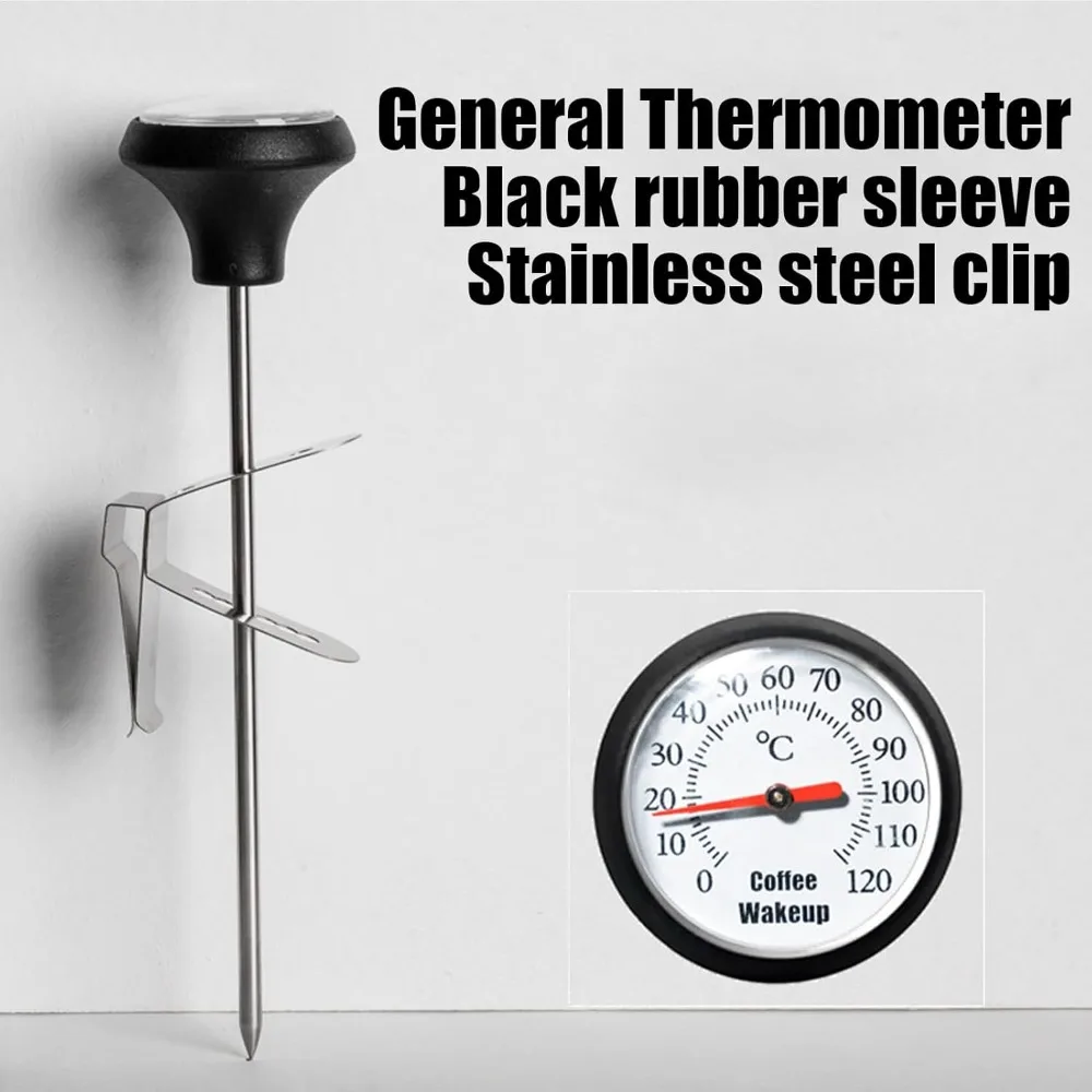 Stainless Steel Coffee Temperature Gauge Instant Read Beverage Frothing Thermometer with Clip for Chocolate Milk Coffee Tools