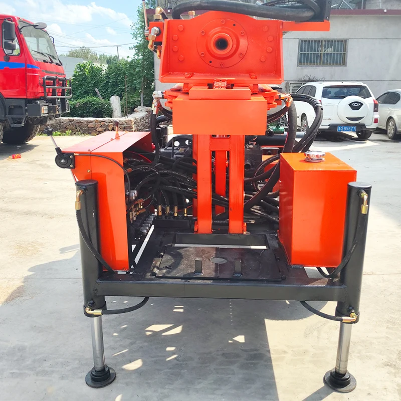 تخصيص مثقاب الآبار الهيدروليكية تحت الأرض 150 م 200 م جهاز حفر آبار المياه المحمول بعجلات #4