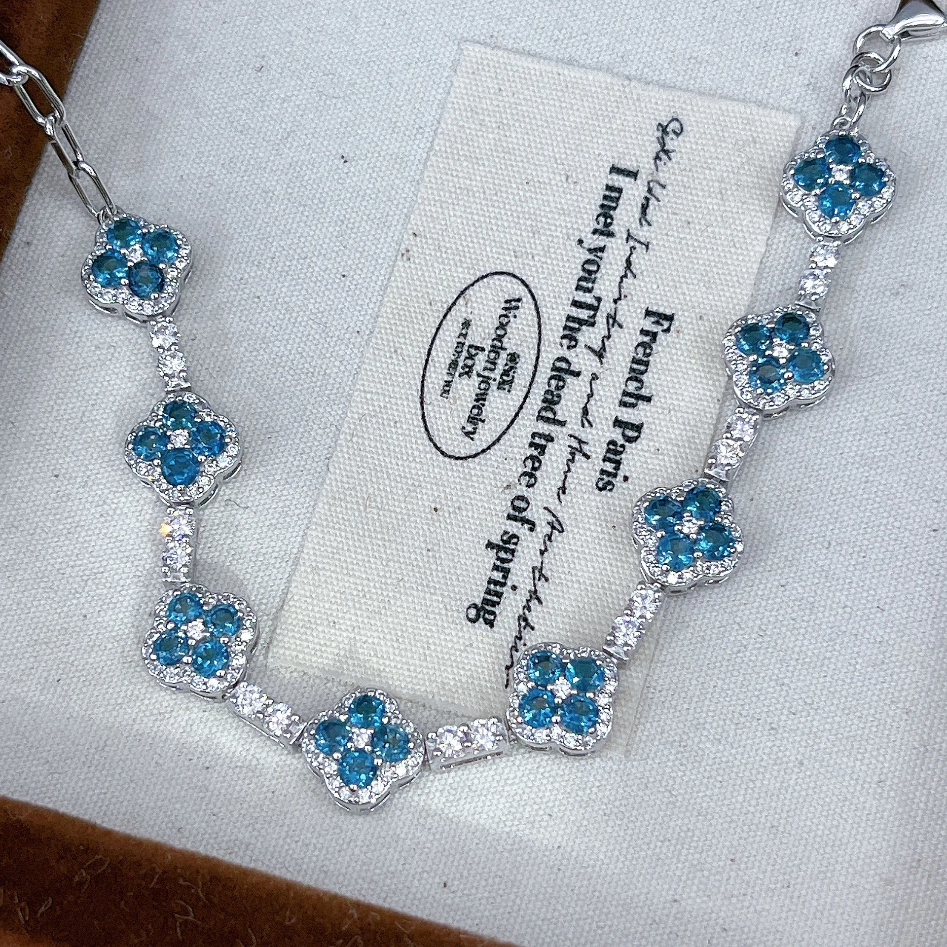 

Браслет с топазом 3 мм, стерлинговое серебро S925, белое золото, регулируемые ювелирные изделия из синего драгоценного камня