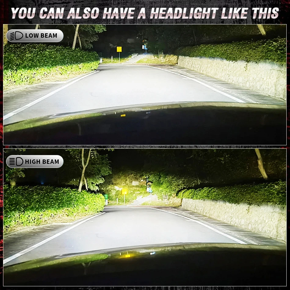 H4 Bi Mini LED Lensa Proyektor - Motorcycle Led Headlight Bulb H4 ulasan dan harga