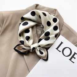 2024 New Pure Silk Scarf Small Square Fashion Lady Neck Hair Band Women Foulard Female Bandana Fashion Tie Print Neckerchief