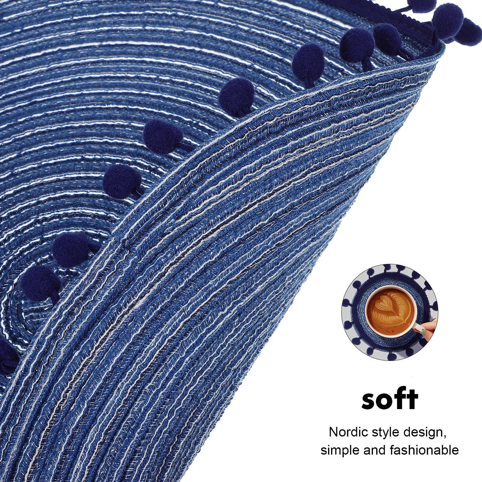 

6 pcs Placemats Heat Resistant Round Table Mats Non Slip Dining Coasters For Kitchen Home Dinner Mats Cup Coasters Set