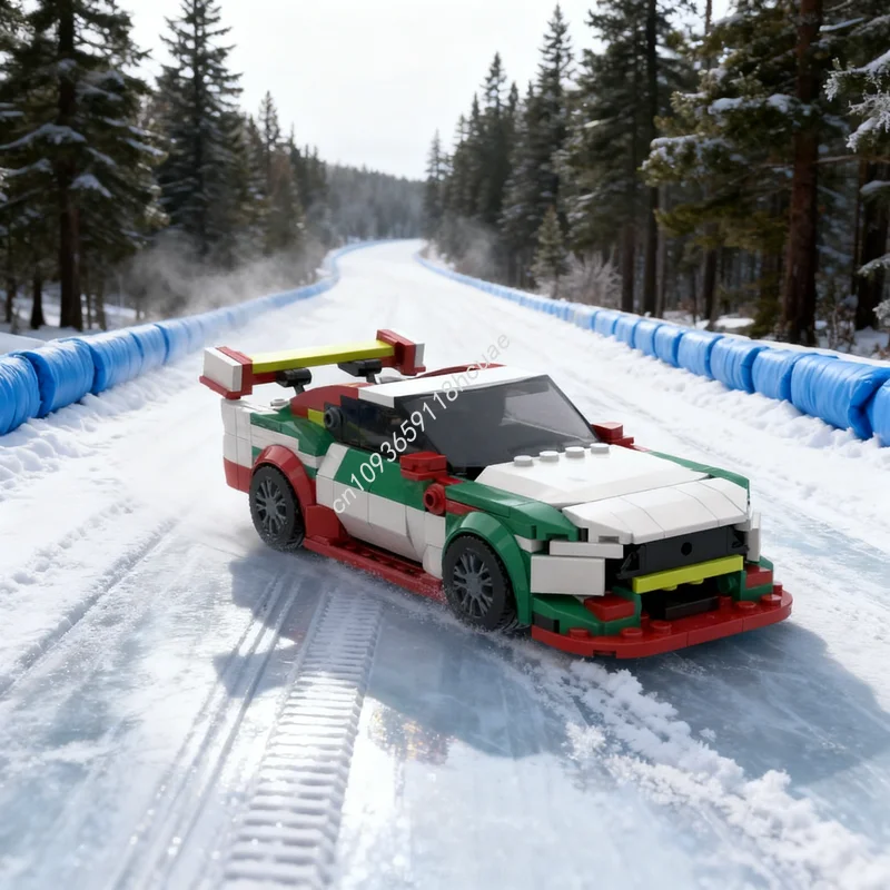 335pcs MOC Castrol Racing Forded Mustangesd City Champions Model Building Blocks Architecture Toy Festival Gifts Education