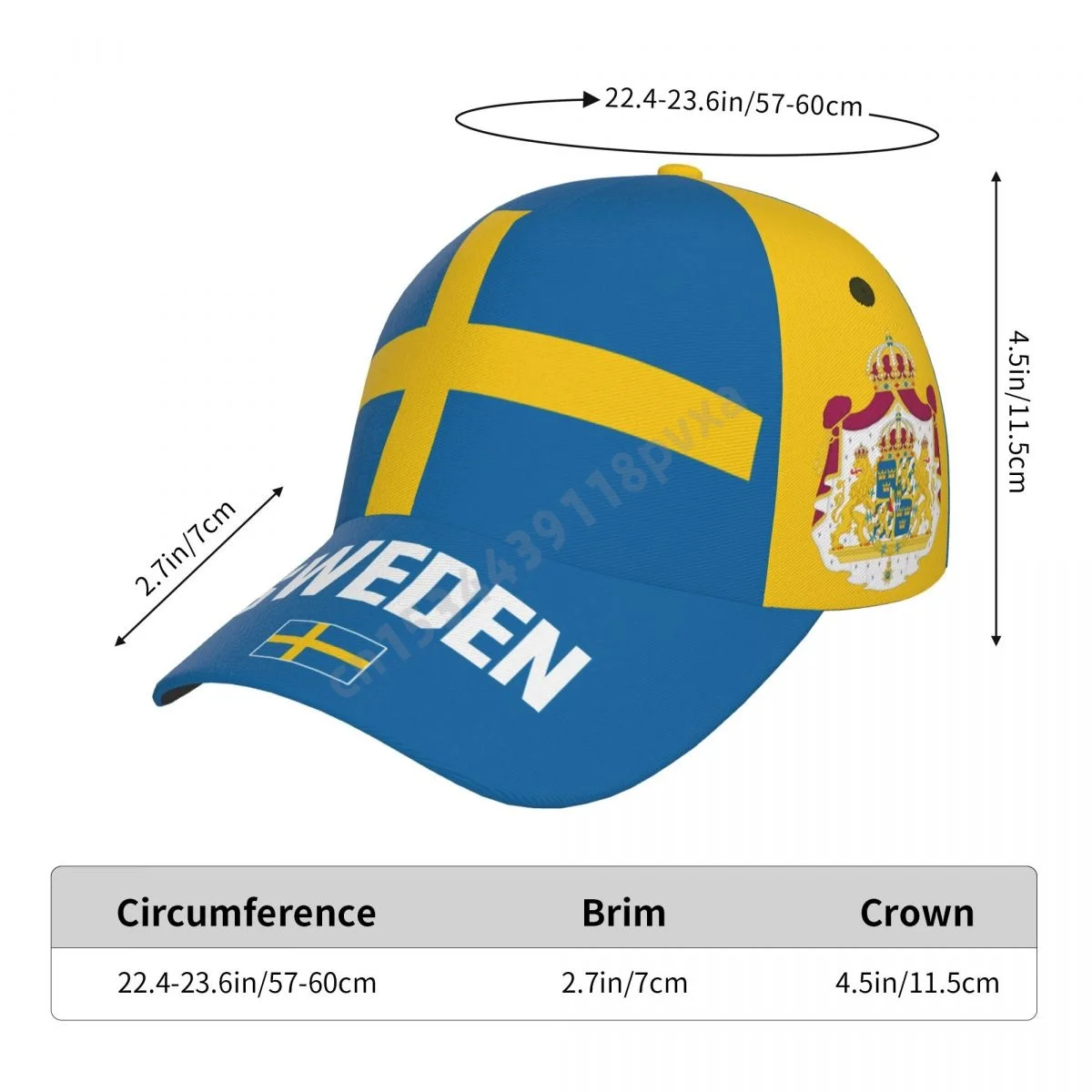 Unisex Sweden Flag Swedish Adult Baseball Cap Patriotic Hat for Baseball Soccer Fans Men Women