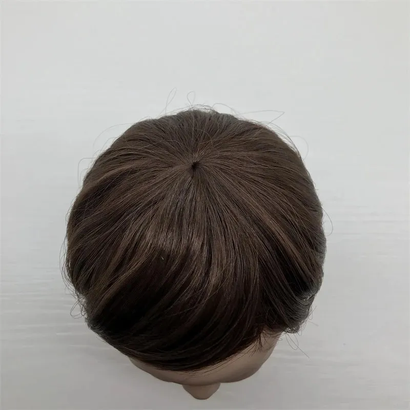 Brown and Golden Reborn Doll Hair Wig Short Straight Hair Wig Fits For The Circumference of The Doll\'s Head is About 32cm