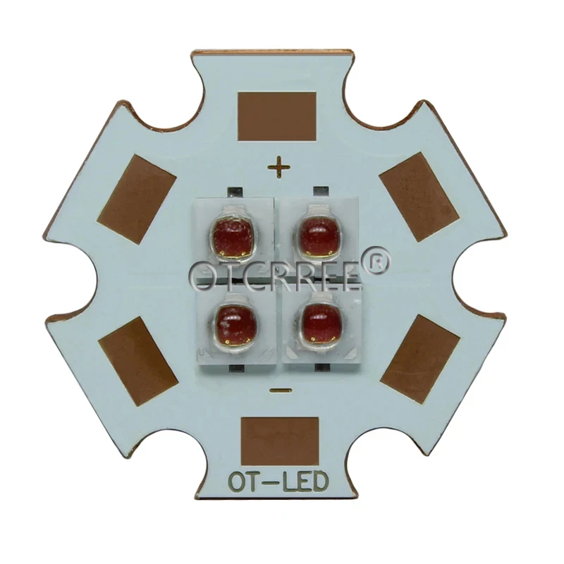 EverLight 3535 4Chips 4-LEDs 3V6V12V 10W Infrared IR 850nm 940nm 730nm  High Power LED Emitter Diode with 20mm Copper PCB