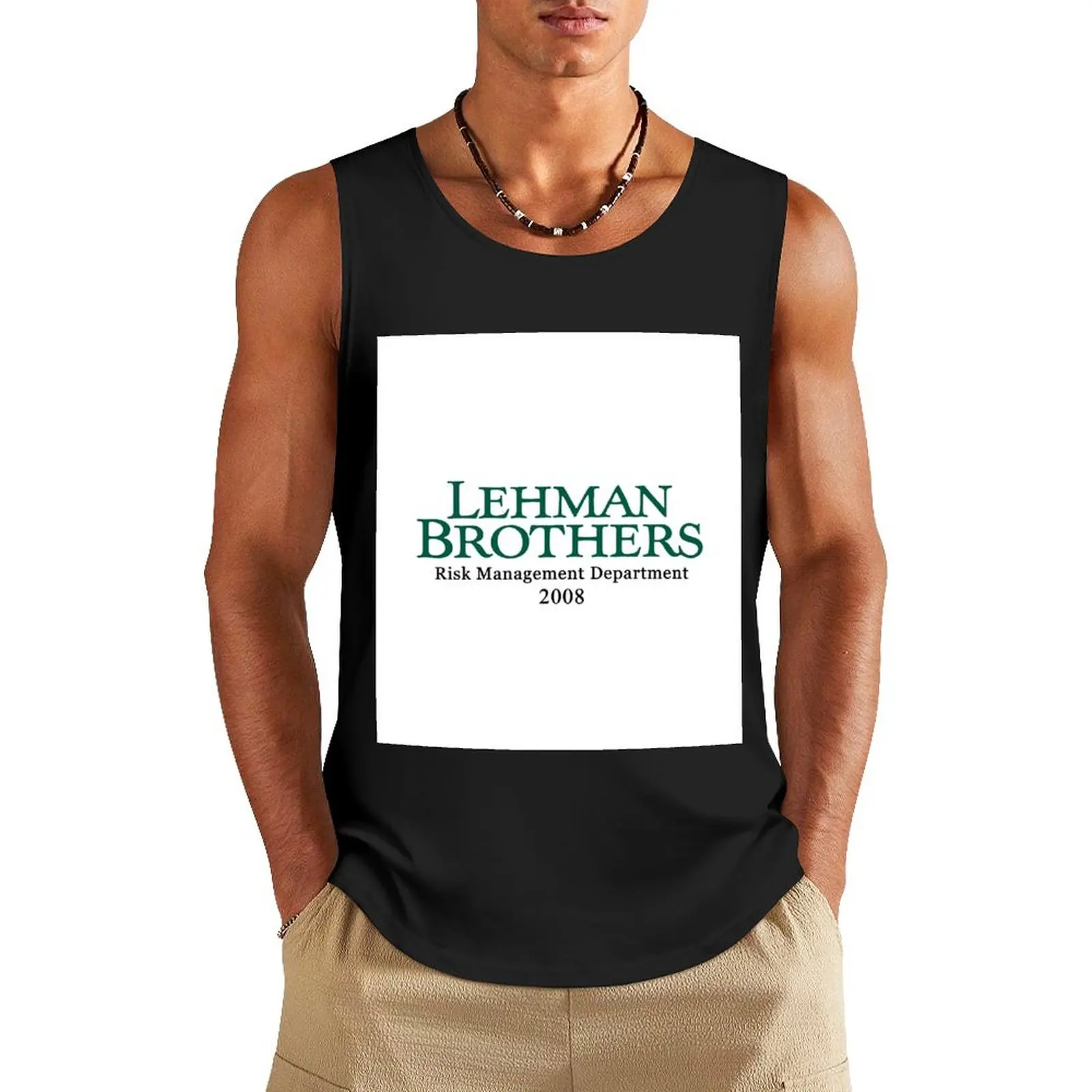 

Lehman Brothers Risk Management 2008 Financial Crisis Intern Tank Top Man gym clothes fitness clothing for men