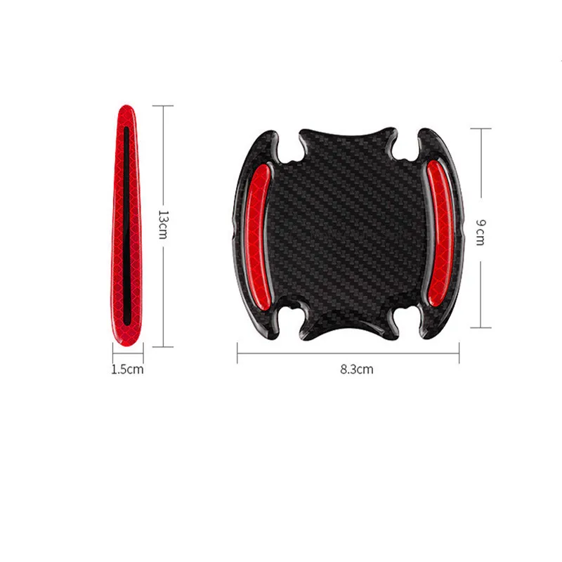 8 General-Purpose 3D Carbon Fiber Car Door Handle Stickers Scratch-Resistant Stickers Car Safety Reflective Strip Auto Stickers image 5