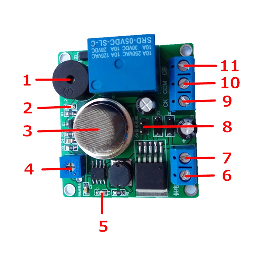 12V 24V MQ-2 Smoke Sensor Module Smoking Detector Alarm Relay Switch Controller DC 5-30V