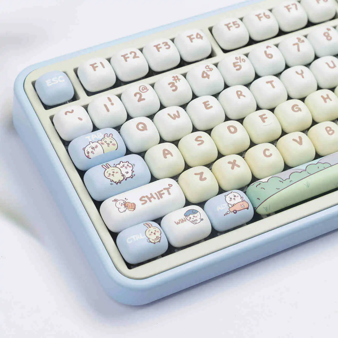 

Kawaii Chiikawa MOG Profiled Bun Keycaps Xiaohachi Full Set of PBT Heat-sublimation MX Switch Gaming Mechanical Keyboard Keycaps